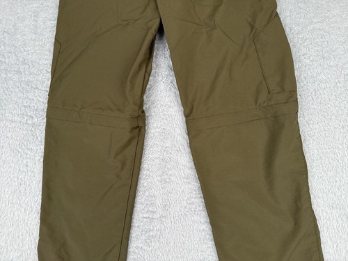 Hiking Pants Youth 25 Green Cargo Zipper Pockets Nylon Convertible Hiking 30x25 - Picture 14 of 15