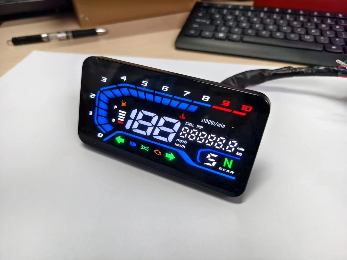Universal 12V LED Impermeable Digital Moto RPM Velocímetro Modificar Panel