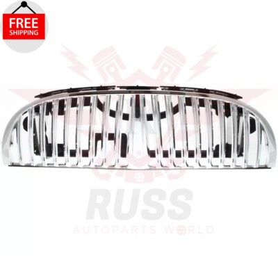 New Front Grille Chrome Shell with Silver Insert Fits 1998-2002 Lincoln Town Car