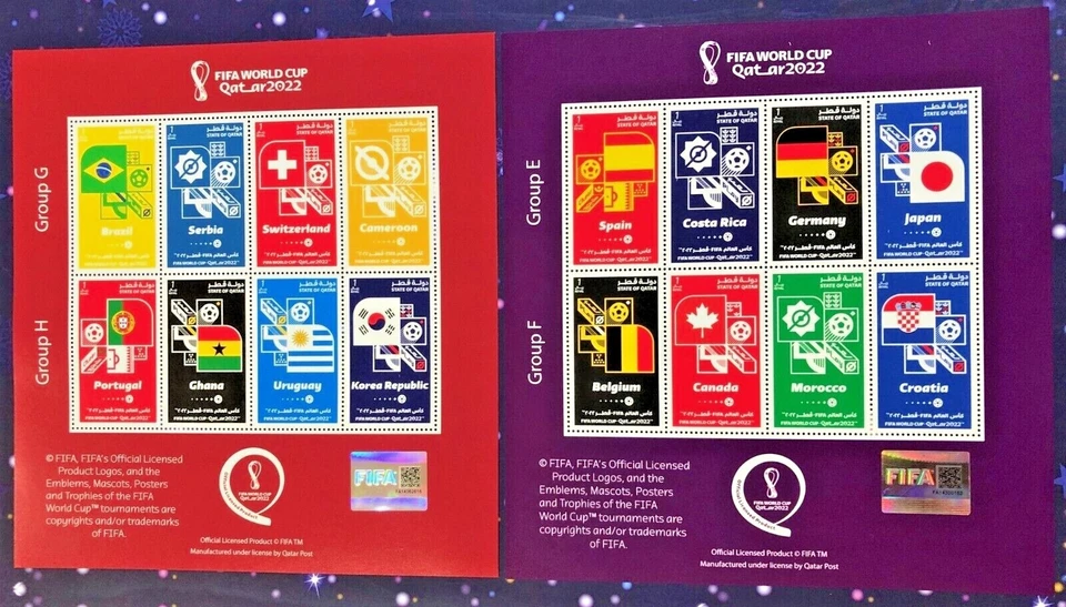 QATAR WORLD CUP  7TH RELEASE STAMP 32TEAMS LOT of 4 STS MNH - Image 2 of 4