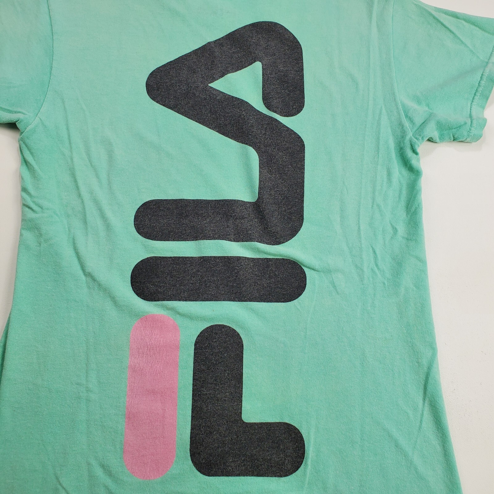 Rara T shirt vintage Disney FILA Aqua Mickey Minnie top uomo taglia S