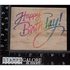 Stampendous Rubber Stamps R013 JUMBO HAPPY BIRTHDAY GREETING SAYING 1457