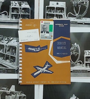 Vintage Douglas Aircraft Employee ID , C-133 Service Manual , pictures lot