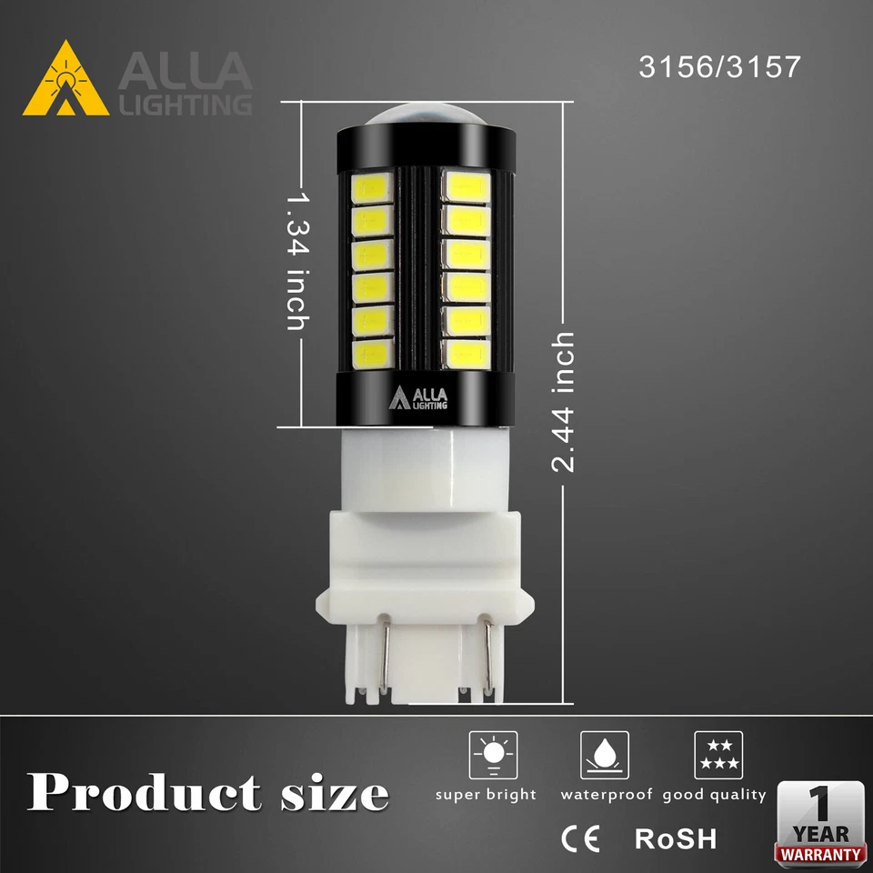 LEGAL Flash Intermitente LED 3057 Bombilla de Luz de Freno|Respaldo Inverso|Señal de Giro,Blanco Foto 4 de 4