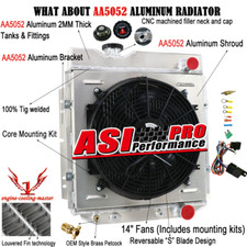 Fit 1960-1966 1964 Ford Mustang Falcon Mercury L6 V8 4 Row Radiatorfan Shroud