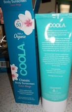 "COOLA" spf 50 Lotion 5 oz Guava Mango 70% ORGANIC Sunscreen Sun Tan Beach Plant