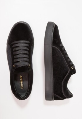 Black Velvet Lace Up Schuhe Gr. 44