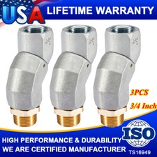 3Pcs 3/4" Fuel Hose Swivel 360  Rotating Connector for Fuel Swivel Transfer Hose