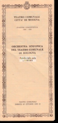 STADTTHEATER MODENA SAISON OPER UND BALLETT 1984/85 ORCH. SINFONICA BOLOGNA