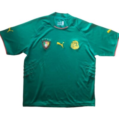 Cameroon National Team Football Shirt Puma Home Kit 2004 2005 2006