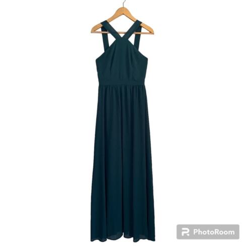 Lulu’s Emerald Green Formal Maxi Dress Wmns Sz Medium Bridesmaid Wedding Guest