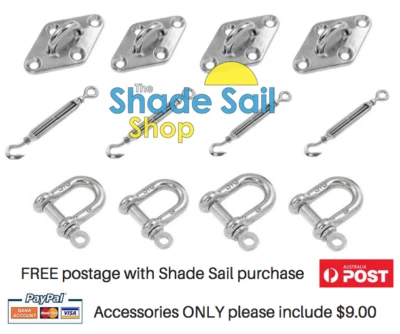 THE SHADE SAIL SHOP Shade Sail 10mm Installation Accessory Kit 12pcs for Square/Rectangle shade sail