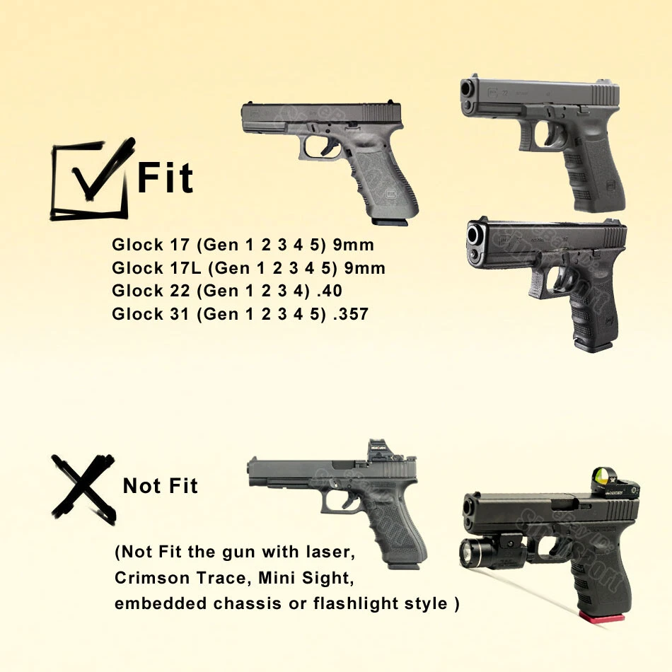 Level 3 III Police Duty Holster For Glock 17 17L 17M 22 31 Gen1-5 G31 Holster - Image 2 of 4