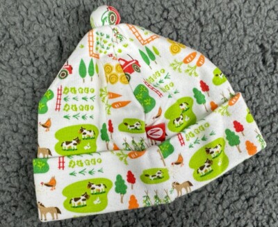 Zutano Baby 0-3 Farm Hat Animals Garden Cow Horse Tractor