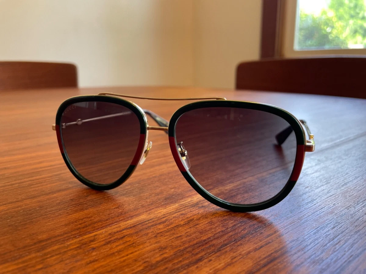 Gucci - Square Frame Sunglasses - Rose Gold Guccissima Red - Gucci Eyewear  - Avvenice