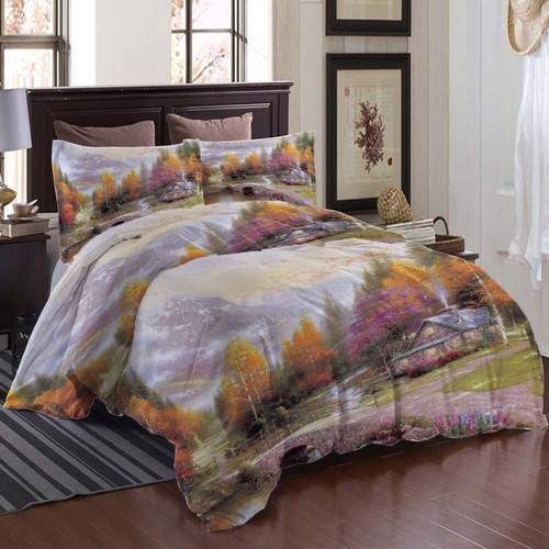 Noteworthy Flower 3D Print Duvet Cover Set – Microfiber Quilt Cover & Pillowcase, Pictorial Pattern