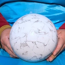8.58LB Natural Crystal white turquoise Sphere ball  Reiki Healing decoration