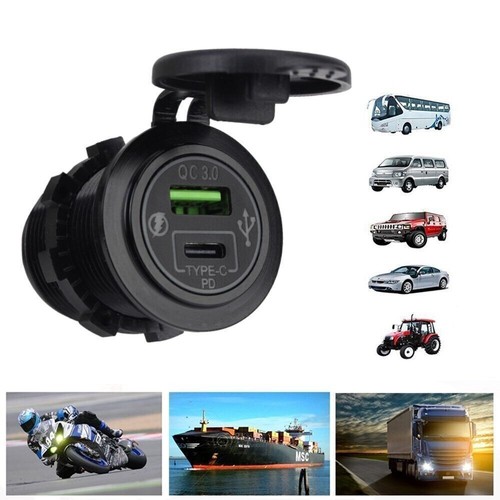 Caricabatterie presa doppia USB TYPE-C 12V 24V per auto furgone autobus 15816 - Foto 5 di 5