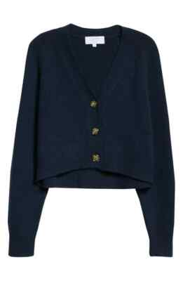 NEW, LA LIGNE Cashmere Cardigan In Navy Size XL #S7071