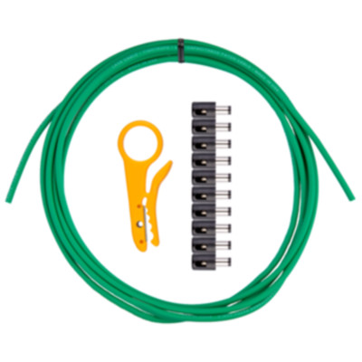 LAVA LCDCKTG Tightrope DCPower Pedalboard Cable 10' Cable Green 10 Solderles R/A
