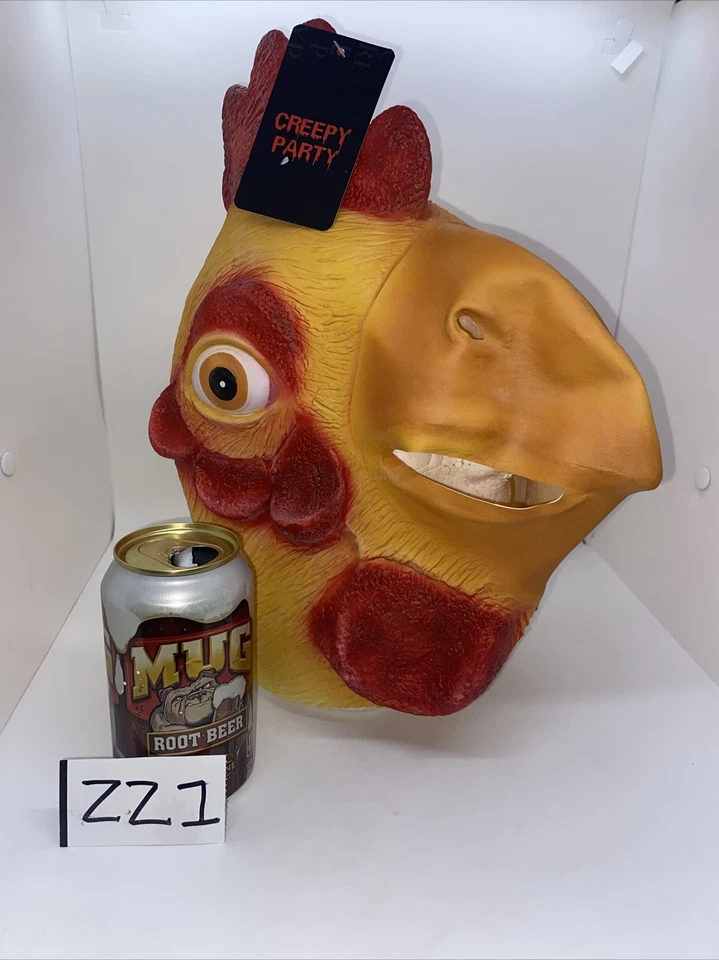 Nuevo Disfraz Espeluznante Fiesta De Lujo Gallo Pollo Máscara Gallo Juegos con disfraces Halloween Foto 3 de 4