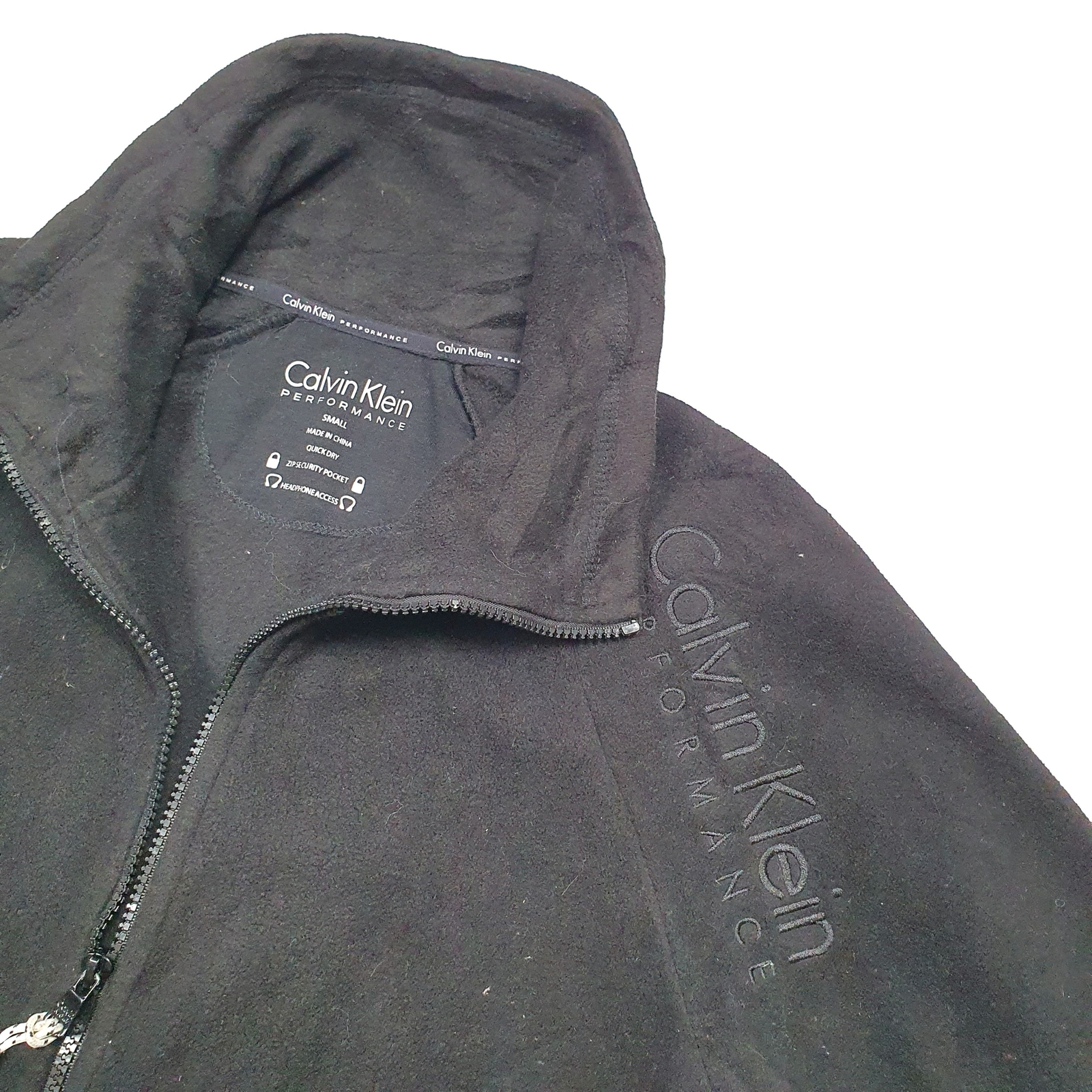 Womens CALVIN KLEIN Polyester Full Zip Fleece Jumper S image 2