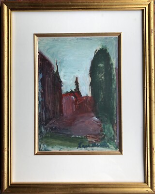 Lars Herder 1923-1976 Landscape IN Evening Light Swedish Mid Century Modern Type