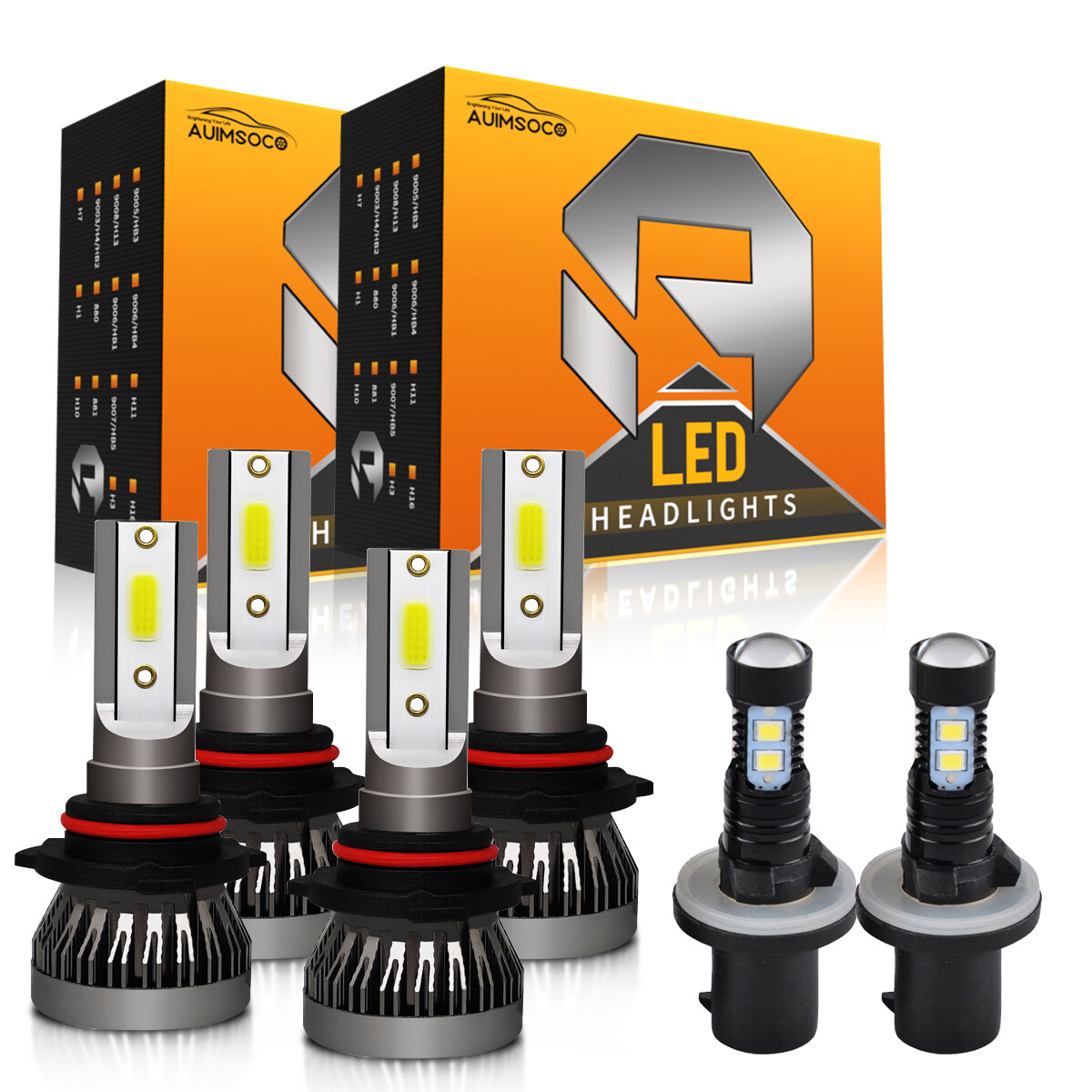 For 1999-2002 GMC Sierra 1500 2500 6x 6000K LED Headlight + Fog Light Bulbs Kits