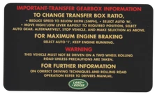 Range Rover Classic Cover Fuses Frame Decal Sticker BTR1314