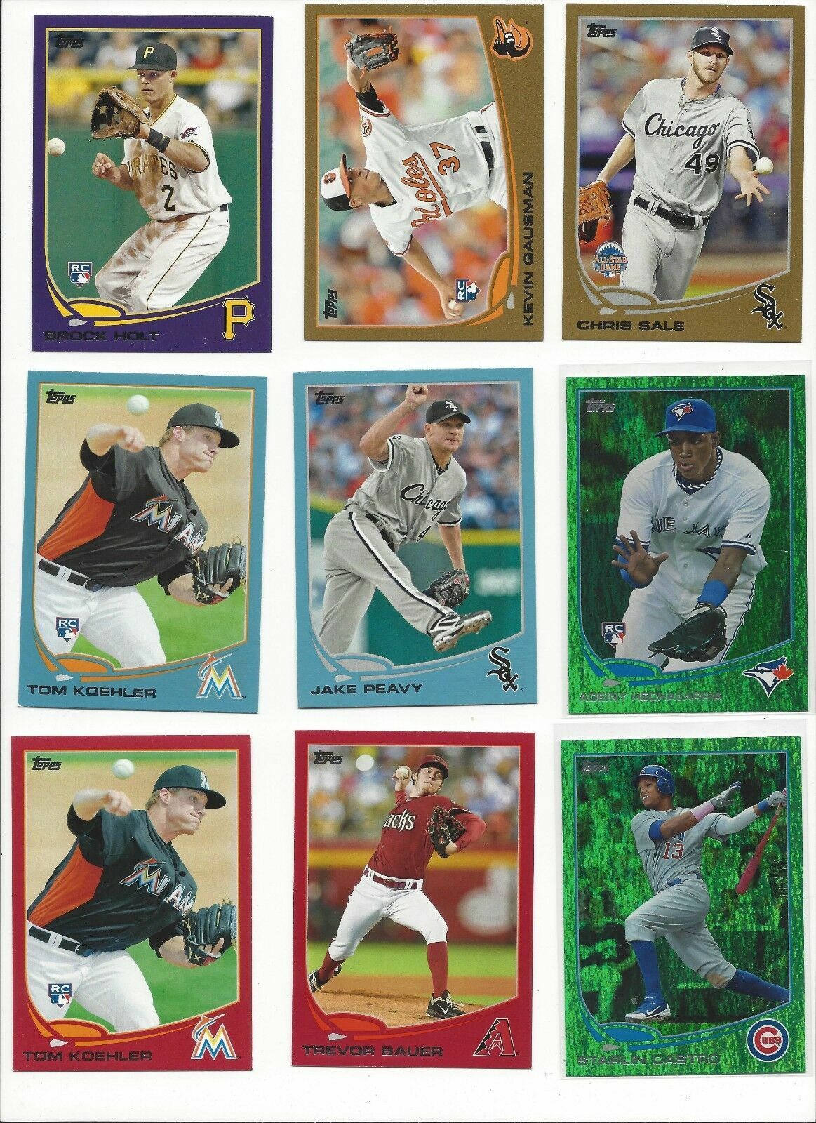 2013 TOPPS UPDATE PARALLELS - WALMART BLUE, EMERALD SPARKLE, GOLD #/2013 -U PICK