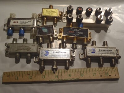 LOT--DIRECTV 8-Way Splitter SWS8WB-P With Power Pass;  FIVE 4-WAY,  AND OTHERS