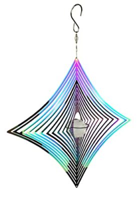 Stainless Steel Mirrored Iridescent Wind Spinner Diamond