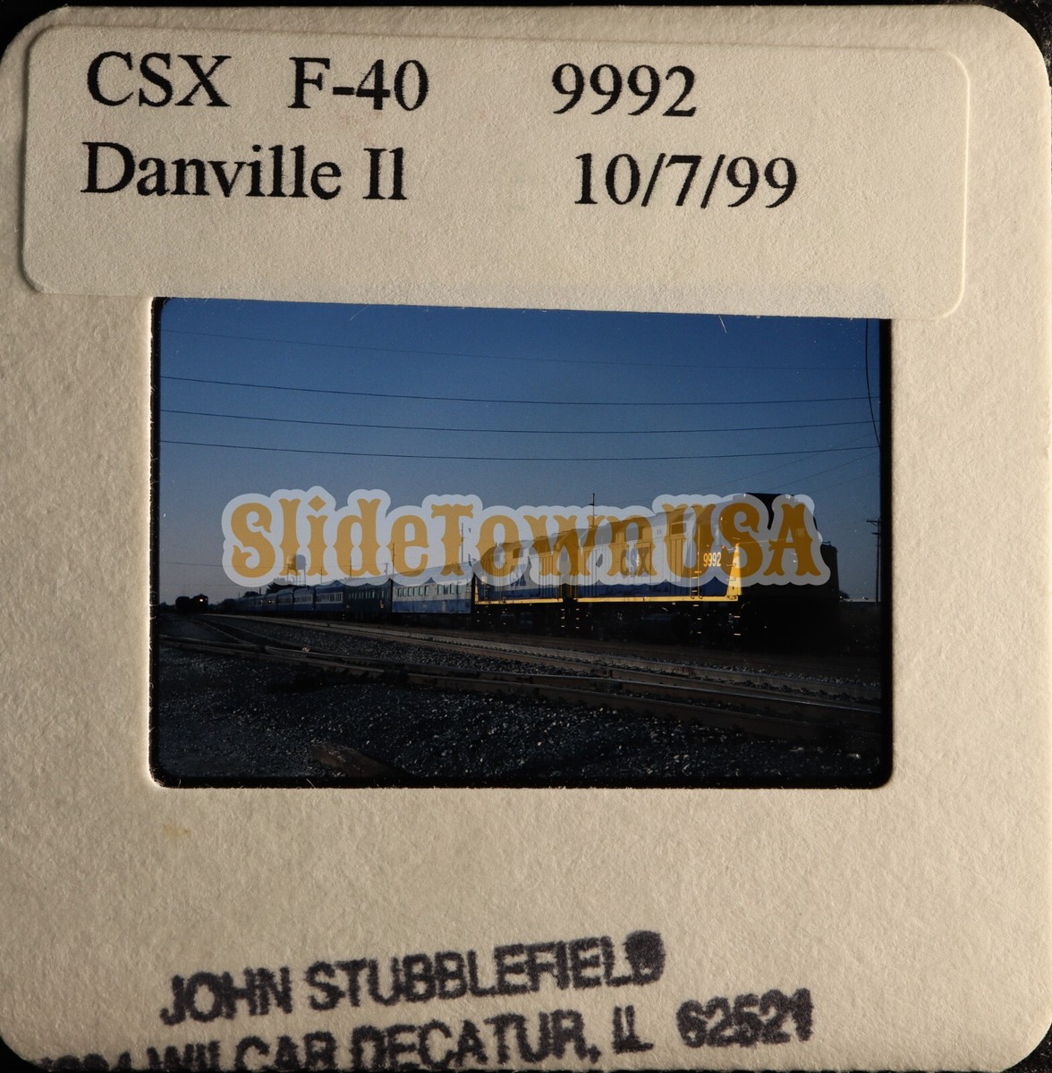 Vtg 1999 Train Slide 9992 CSX Engine Danville IL X7P024 | eBay
