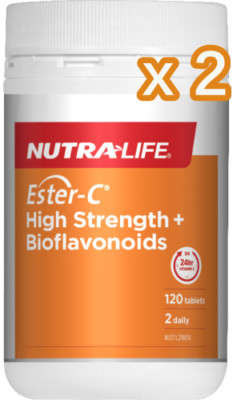 2 x NutraLife Ester-C 1500mg High Strength + Bioflavonoids 120 Tablets