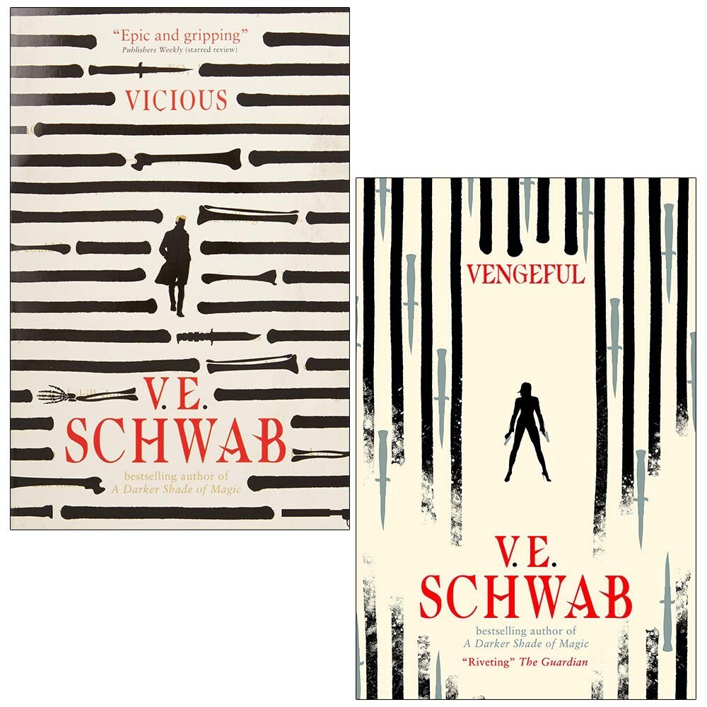 V. E Schwab The Villains Series 2 Books Collection Set Vicious, Vengeful PBNEW