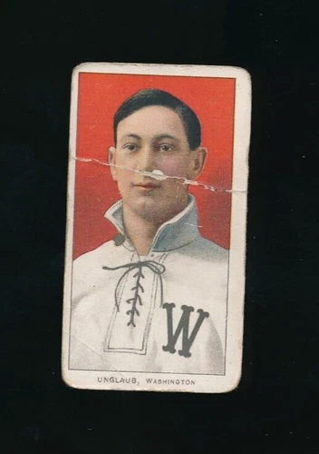 1909 T206 Piedmont 350 Bob Unglaub Washington Senators poor-fair condi