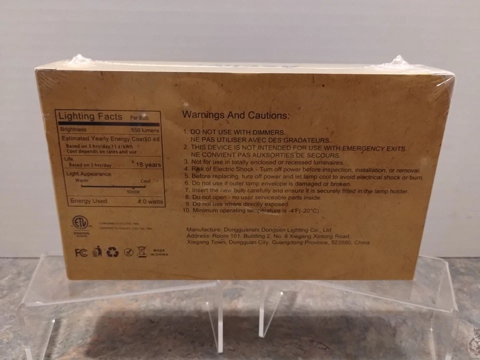 E12 Candelabra LED Light Bulbs 60 Watt Equivalent 550 Lumen Warm White 2700K ... - Image 2 of 4