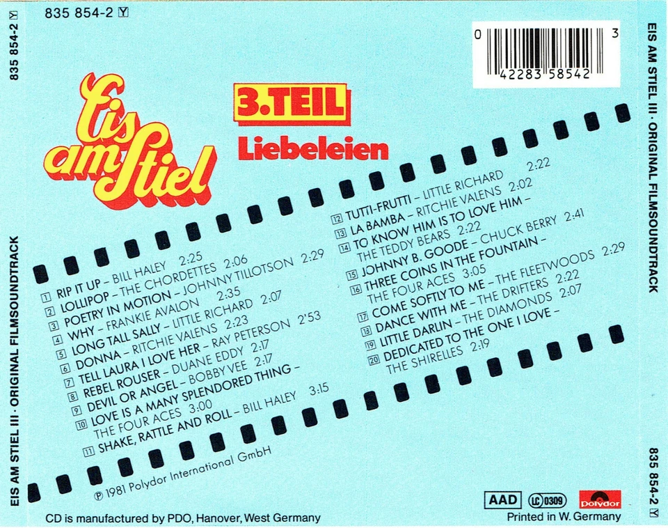 (CD) Eis Am Stiel 3. Teil - Liebeleien - Bill Haley, Ritchie Valens, Chuck Berry - Bild 2 von 2