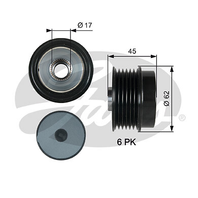 Gates OAP7180 Alternator Freewheel Clutch for Hyundai, Kia