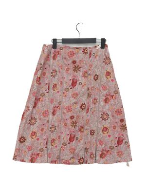 Whistles Women's Midi Skirt UK Pink Floral Silk with Polyamide