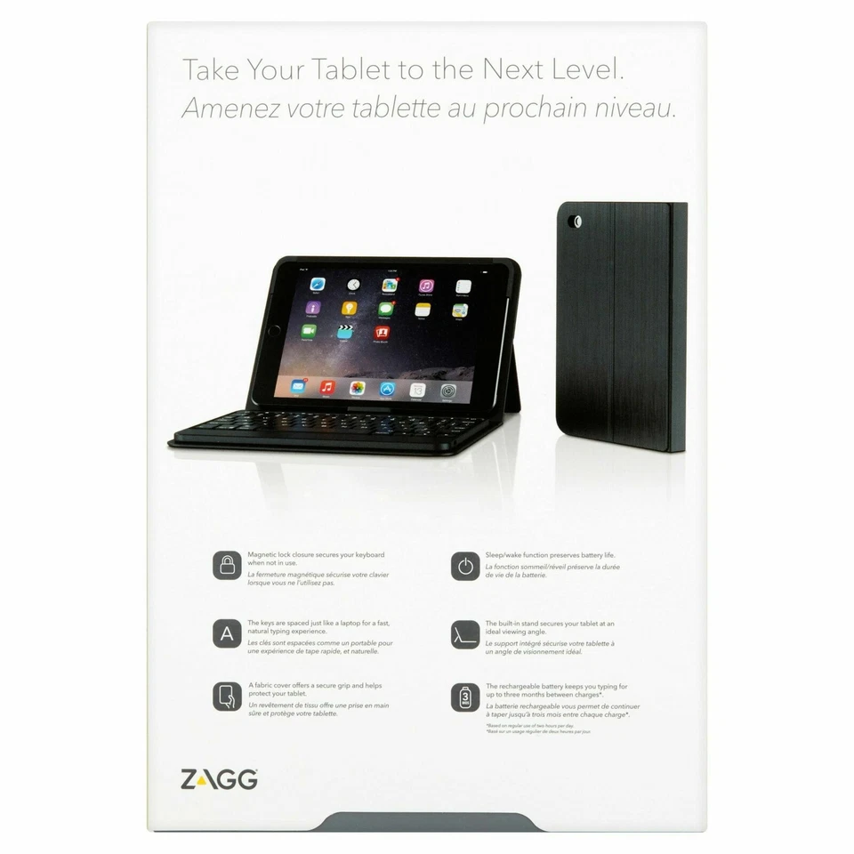 Genuine ZAGG Messenger Folio Bluetooth Keyboard Case Cover For iPad Mini 1/2/3 - Image 3 of 4