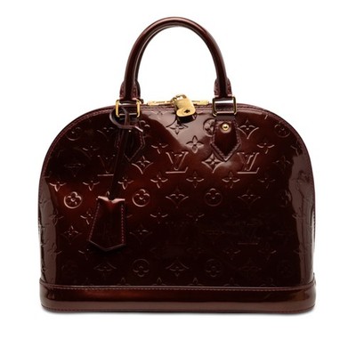 Louis Vuitton Monogram Vernis Alma PM Pre-Loved Handbag Burgundy