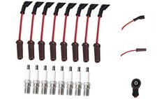Set of Red Wire Set with 8 Spark Plug Compatible with Chevrolet Cadillac GMC
