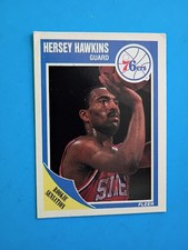 Hersey Hawkins 1989 Fleer Rookie Card #117 Philadelphia 76ers. rookie card picture