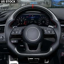For Audi A3 A4 A5 Rs3 S3 S4 S5 Rs4 Rs5 Carbon Fiber Flat Steering Wheel Wtrim