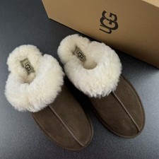UGG Women's Scuffette II Espresso Sheepskin Warm Suede Upper Slippers