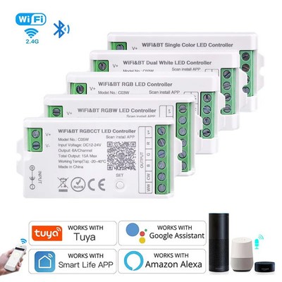 Tuya WiFi LED Controller Alexa Google Home Voice Control RGB RGBW CCT LED Strip 