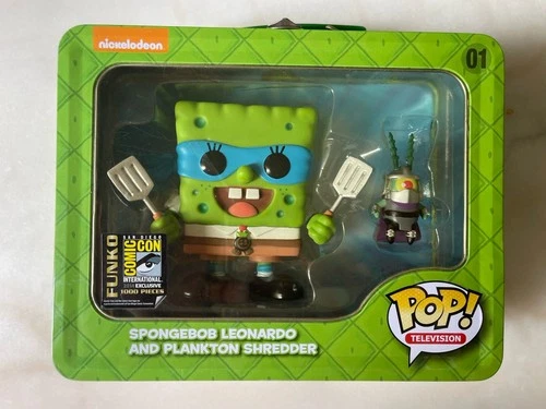 FUNKO POP SPONGEBOB LEONARDO PLANKTON Ninja Turtles SHREDDER SDCC 2014 Exclusive