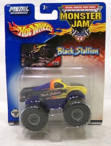 Vintage 2002 Hot Wheels Monster Jam #28 Black Stallion 1/64 Scale Truck New