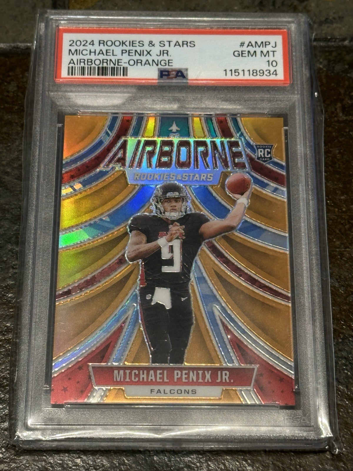Michael Penix Panini Rookies & Stars Airborne #AMPJ Orange